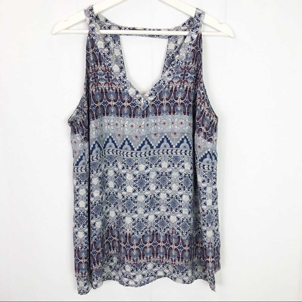 Harlowe & Graham sleeveless open back blouse